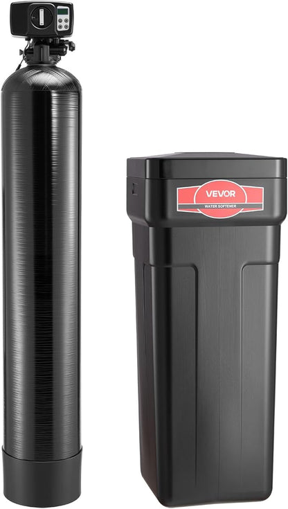 VEVOR Water Softener, 64,000 Grains Whole House Water Softener System, with Automatic Digital Control Head, Bypass Valve, Reduce Hardness and Minerals, Improve Water Quality, for 5-6 Bathrooms