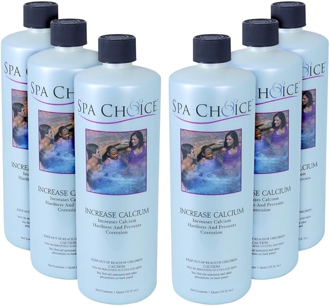 SpaChoice 1-Quart 6-Pack Premium Increase Calcium, Liquid Calcium Hardness Increaser Hot Tub, Made in USA