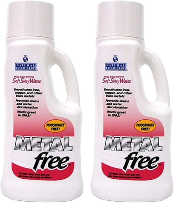 Natural Chemistry Metal Free, 1 Liter, Pack of 2, Phosphate Free, Protects Against Calcium and Mineral Scale Buildup, Prevents Stain and Water Discoloration