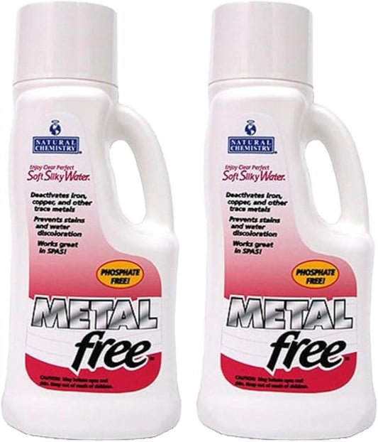 Natural Chemistry Metal Free, 1 Liter, Pack of 2, Phosphate Free, Protects Against Calcium and Mineral Scale Buildup, Prevents Stain and Water Discoloration