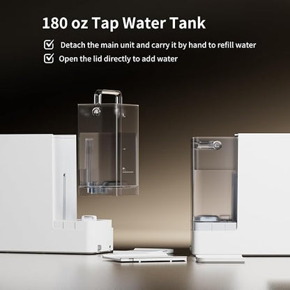 Waken Electric UV Countertop RO Water Filter, NSF/ANSI 58&61 Certified, 8 Stage Filter, TDS Monitor, 4:1 Drain, No Install, PFAS Free (Glacier White)