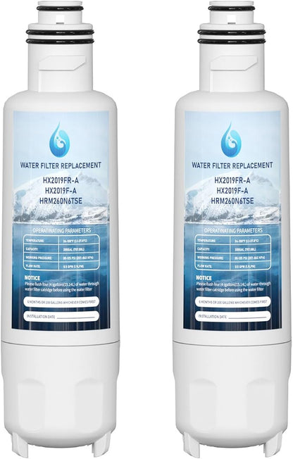 HX2019F-A HX2019FR-A Water Filter Replacement, Compatible With Hisense HRM260N6TSE, HRFD560SW, HRCD585BW, HRFD634BW, HRCD650BW, HRCD586TBWB and Mora MRM260N6TSE 2 Pack
