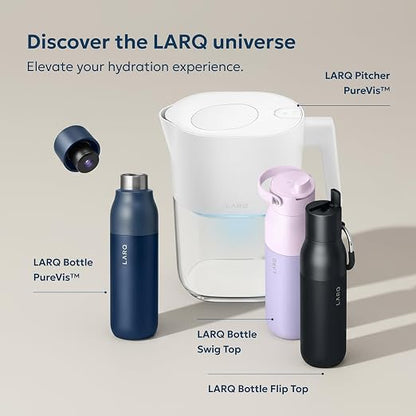 LARQ Water Filter Pitcher, 8-Cup - Removes Lead, PFAS, Chlorine & HAA5 | NSF-tested Nano Zero plant-based filter keeps healthy minerals; BPA-free, fits fridge, 60-gal filter, water jug, Pure White