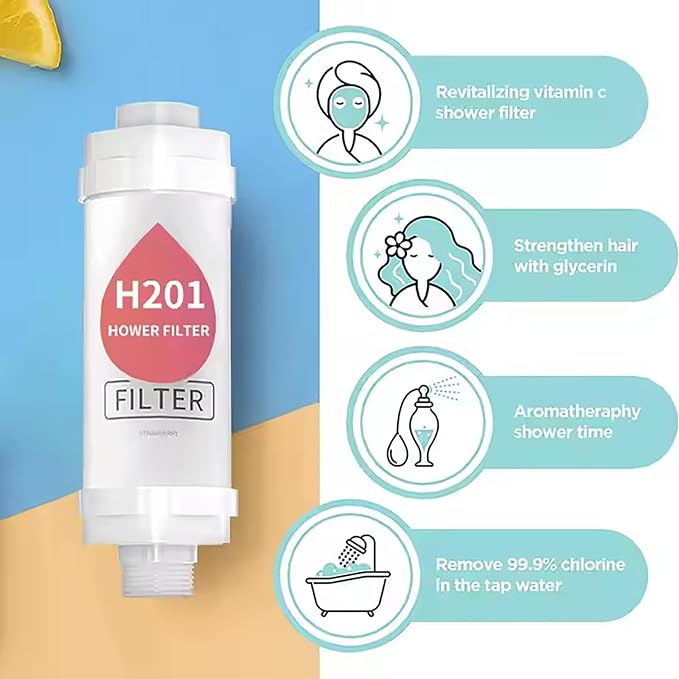 Shower Head Filter Bathroom Accessories for Hard Water Filter Vitamin C Replacement Cartridge Remove Chlorine Fluoride Heavy Metals Improves Skin Condition Protects Hair Milk Scent