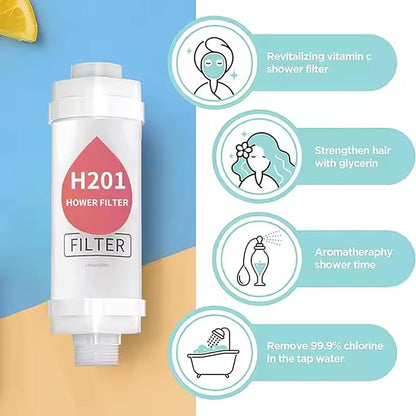 Shower Head Filter Bathroom Accessories for Hard Water Filter Vitamin C Replacement Cartridge Remove Chlorine Fluoride Heavy Metals Improves Skin Condition Protects Hair Cherry Scent