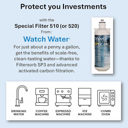 Special Filter 10in (SP 510-R) – Scale Prevention Cartridge – Removes Chlorine, Limescale, Odor – pH Balanced, No Sodium, No Phosphates – Coffee, Tea, Drinking Water Filter