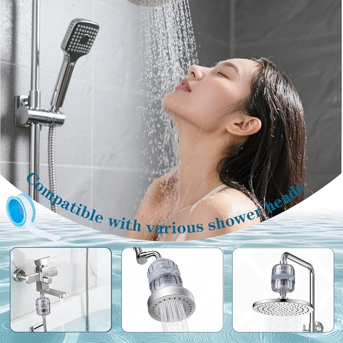 Shower Filter Cartridge，12-Layer Multifunctional High-Efficiency Water， 99% Removal for Hard Water, Chlorine, Dirt, odor and more