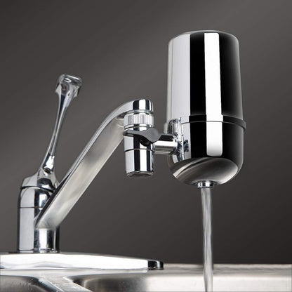 iSpring DF1-CHR Faucet Water Filter, Carbon Block Water Filtration System, Tap Water Filter, Reduces Chlorine, Heavy Metals and Bad Taste -1 Filter Included