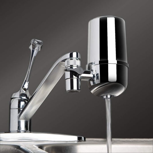iSpring DF1-CHR Faucet Water Filter, Carbon Block Water Filtration System, Tap Water Filter, Reduces Chlorine, Heavy Metals and Bad Taste -1 Filter Included