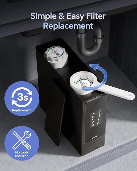 Ranein PC Composite Filter Replacement, Compatible with V-Series (V600/V800) Water Purifiers, 8-Month Lifespan, 3s Quick-Change, No Tools Needed