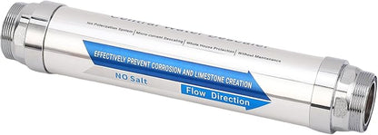 Water Softener System No Salt Magnetic Water Descaler Scale Remover for Whole House Shower Dishwasher Solar Heater Stainless Steel Compact (3/4 inch (DN20))