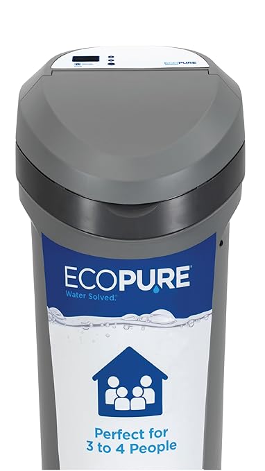 EcoPure EPS120 Whole House Water Softener for Medium Households (3-4 People) – AutoSense AI Efficiency Compact Cabinet Design