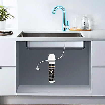 WINGSOL Water Filter for Sink Faucet, Anti-Clogged, NSF/ANSI 42&53 Long-Lasting Pleated Filter Reduce PFAS/Lead/Chlorine/Odor/Sediment, Quick Change EZ Install Slim Under Sink Water Filtration System