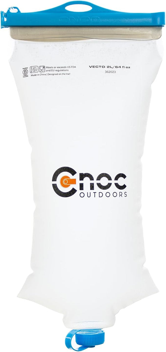 Vecto Water Collection and Filtration Bag (2L, 3L) - 28mm Neck Compatible with Popular Filters - Wide Opening for Easy Water Collection - Lightweight, Compact, Durable Tethered Cap and Slider