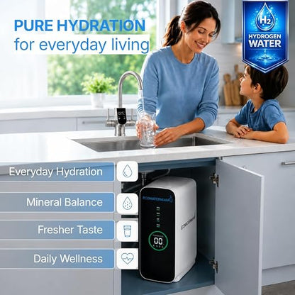 HYDROZENIT - Zenit600 Hydrogen - Reverse Osmosis Water Filter with Hydrogen Generator | 600GPD RO System | Smart Faucet Digital Display | Leak Detector & 5-Stage Filtration | Hydrogen Water Machine