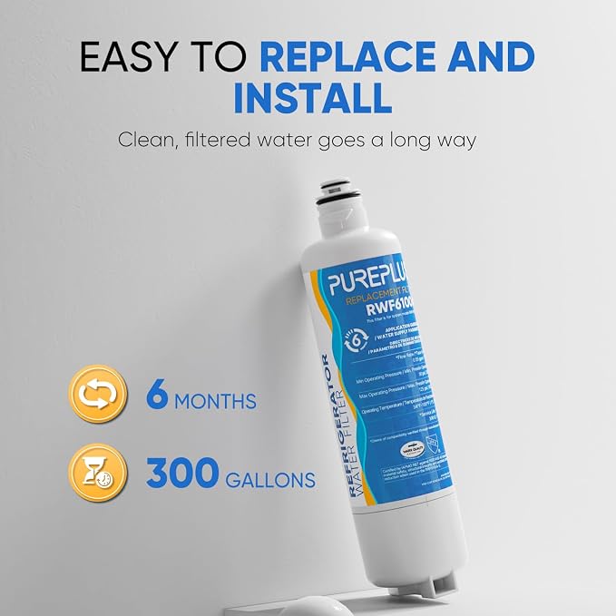 PUREPLUS BORPLFTR50 Replacement for Bosch 11025825 Ultra Clarity Pro Refrigerator Water Filter, Compatible with 12033030, 12028325,11025825, BORPLFTR55, WFC100MF, B36CT80SNS, B36CL80ENS, 4Pack