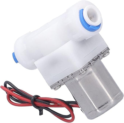 Electric Solenoid Valve 14 Inch Quick Connect Normally Closed DC4.5V Pulse Water Control for RO systems drinking water nylon stainless steel 209BK 1 pack