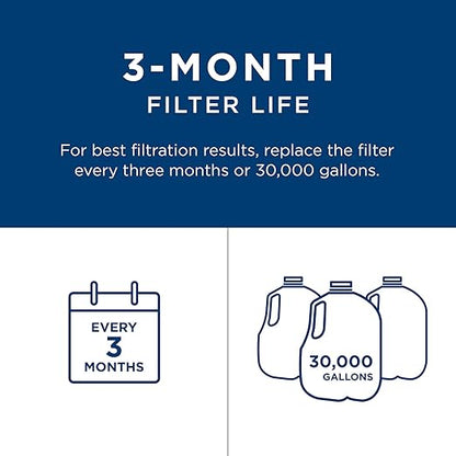 GE FXHTC Whole House Water Filter,Replacement for Water Filtration System,NSF Certified: Reduces Chlorine, Sediment, Rust,Other Impurities,Replace Every 3 Months for Best Results,1 Filter (Pack of 4)