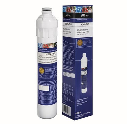 Watts Premier H2O-F15 Pure H2O UF (Ultra Filtration) Membrane Filter Replacement for H2O-DWUF300 Under Counter Water Filtration Systems, Push Button Design