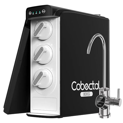 Cobectal Under Sink Reverse Osmosis System,TDS PFOS&PFOA Reduce, 800GPD Under Counter Ro System,3:1 Pure to Drain,11 Stage Tankless Reverse Osmosis Water Filter,Smart LED Faucet