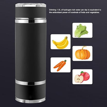Hydrogen Water Bottle, PEM SPE Technology Electrolytic Water Glass Machine, Insulated Stainless Steel, Ionized Water Generator, Portable Cup for Home, Office, Daily, Drinking
