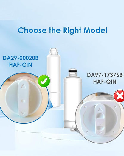 Waterspecialist DA29-00020B Replacement for Samsung® Water Filter DA29-00020B, HAF-CIN/EXP, DA29-00020B-1, HDX FMS-2, RS25J500DSR, RF28HMEDBSR, RF263BEAESR, RF4287HARS, DA97-08006A-1, 4 Filters
