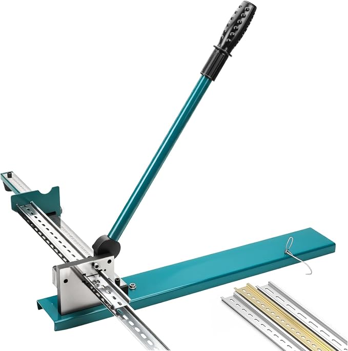 DIN Rail Cutter with Double Groove Dual-Scale Ruler, Precision Tool for Aluminum, Steel, Iron Rails