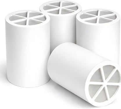 Crystal Quest Shower Filter Replacement Cartridge - Removes Chlorine and Contaminants for Cleaner Water - Durable BPA-Free - Built in the USA - Fits Crystal Quest Shower Filters [Pack of 4]