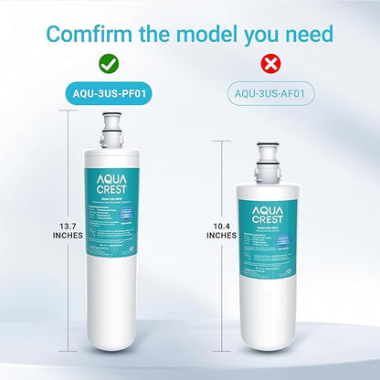 AQUA CREST 3US-PF01 Under Sink Water Filter, Replacement for Advanced Filtrete® 3US-PF01, 3US-MAX-F01H, 3US-PF01H, Delta RP78702, Manitowoc K-00337, K-00338, HF20 HF25 HF27, NSF/ANSI 42 Certified
