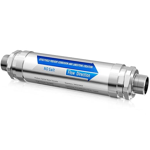 Scale Water Softener System,Salt-Free Water Descaler Whole House, ¾-Inch NPT Water Descaler System, Prevents Limescale in Tankless Water Heaters, Pipes, Dishwasher,Smart Toilets & Appliances