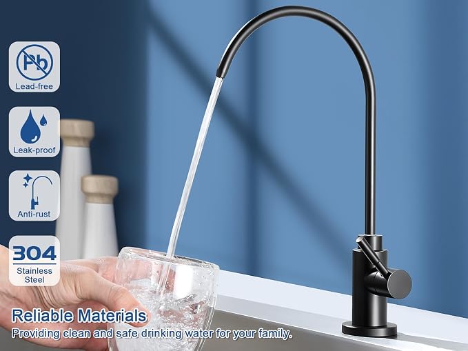 Reverse Osmosis Faucet Fits Most RO Units or Water Filtration System Stainless Steel Drinking Water Faucet for Bar, Kitchen Sink, RV (DM001 MB)