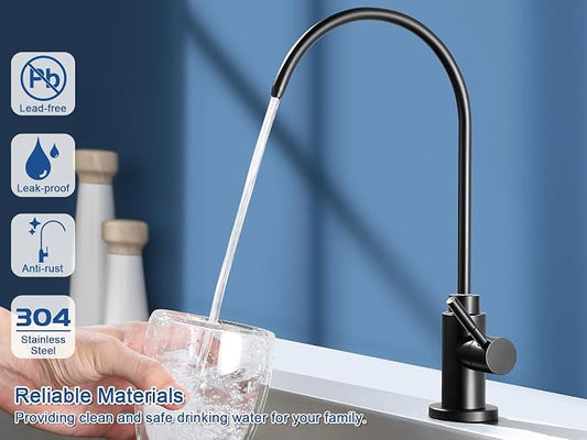 Reverse Osmosis Faucet Fits Most RO Units or Water Filtration System Stainless Steel Drinking Water Faucet for Bar, Kitchen Sink, RV (DM001 MB)