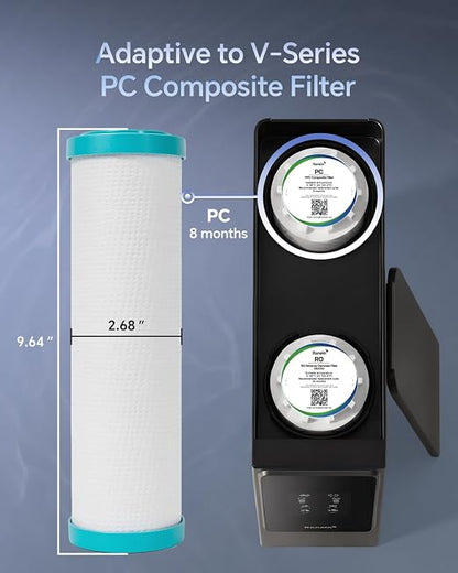 Ranein PC Composite Filter Replacement, Compatible with V-Series (V600/V800) Water Purifiers, 8-Month Lifespan, 3s Quick-Change, No Tools Needed