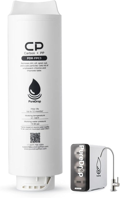 PureDrop PDR-FPC3 Composite Pre-Filter Replacement Filter Cartridge for PDR-3CUW Ultra-Filtration Under Sink Water Filter System
