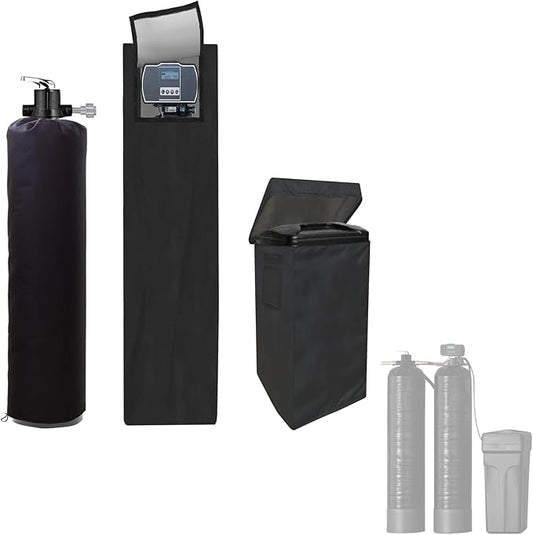 Water Softeners Covers for Outside Units,3 Pcs Water Softener Covers,2 Pcs Filter Tank Covers+1 Pcs Brine Tank Cover,Water Softener Cover Outdoor,Water Softener Covers, Black