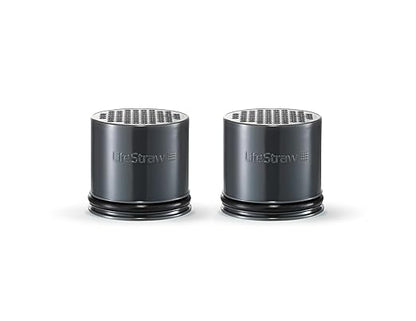 LifeStraw Carbon Capsule Replacement Filter for Go Bottle 2-Stage & Steel (2-Pack)