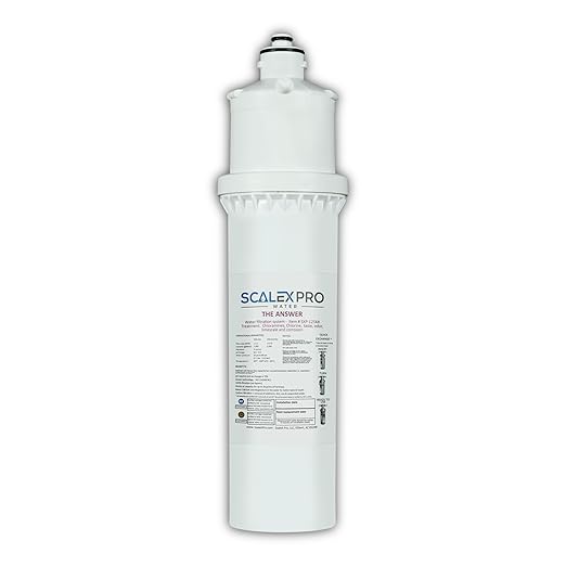 The Answer 12” Hard Water Scale Prevention Filter – Salt-Free NAC Technology Stops & Removes Scale Up to 26 Grains, Removes Chlorine & Other Common Municipal Water Chemicals, 7500 Gallons