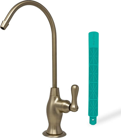 Metpure Non-airgap NSF Certified RO Faucet Reverse Osmosis Drinking Water Filtration System Water Dispenser Spout (Champagne Gold) Vase Style with Faucet Wrench.