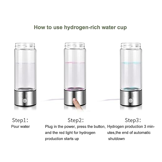 420ml Hydrogen Ionized Water Bottle, 800 to 1200PPB Level up Hydrogen Generator Bottle, Portable Water Ionizer Machine Generator Health Cup for Travel