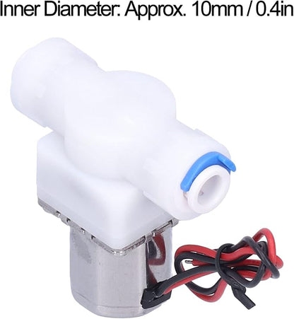 Electric Solenoid Valve 14 Inch Quick Connect Normally Closed DC4.5V Pulse Water Control for RO systems drinking water nylon stainless steel 209BK 1 pack