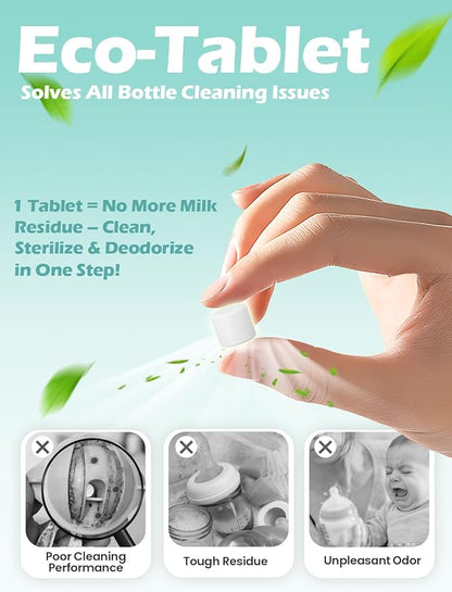 360PCS Official Detergent Cleaning Tablets: for Baby Brezza Grownsy Papablic Momfann Bottle Washer - Baby Bottle Washer Tablets for All Brands Bottles Washers Machines