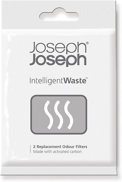 Joseph Joseph Intelligent Waste Activated Carbon Odor Filter Refills for Food Waste Caddy Kitchen Bin - Pack of 2