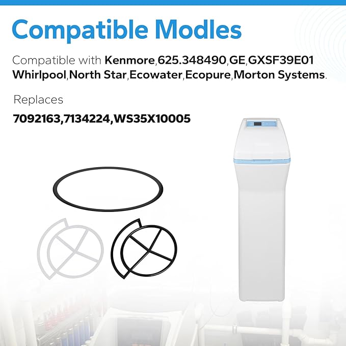 7129716 Water Softener Seal Kit for Whirlpool, GE, Kenmore,for Whirlpool water softener parts,3/4" Water Softener Gasket Parts Replace 7092163, 7134224, WS35X10005