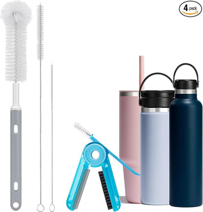Palksky Water Bottle Cleaner Brush Kit for Hydroflask, Wide Straw Lid Brushes and Long Handle Scrubbing Bottles Brush for Hydro Flask 16/24/32/40 oz Cups