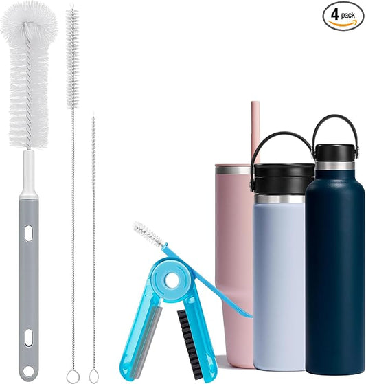 Palksky Water Bottle Cleaner Brush Kit for Hydroflask, Wide Straw Lid Brushes and Long Handle Scrubbing Bottles Brush for Hydro Flask 16/24/32/40 oz Cups
