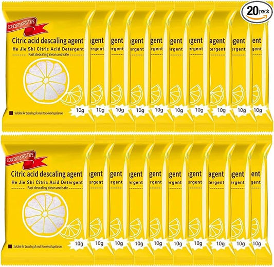 Truey Citric Acid Descaling Agent,Individually Wrapped Descaler(20 packs) | Food Grade Concentrated Powder, Individually Wrapped Descalers for Kettles, Household Kitchen Appliances