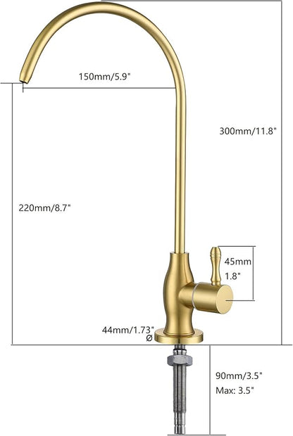 Drinking Water Faucet, RO Faucet, for Under Sink Water Filter System Kitchen Reverse Osmosis, Oil Rubbed Bronze