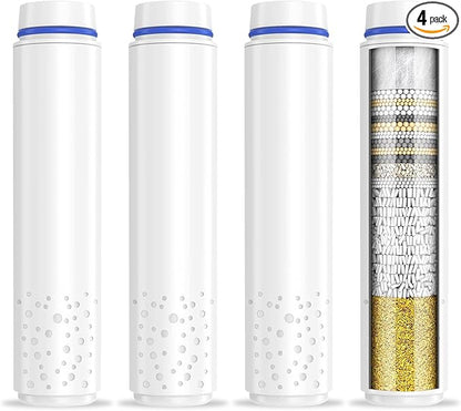 PWERAN 4 Pack Shower Filter for Handheld Shower Head,15 Stage Replacement Filters for Hard Water Remove Chlorine,Water Softener Filters Beads for Harmful Substances