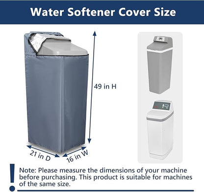 Water Softener Cover,Jacket Access Soften Station Tank Covers,Openable Top Easy to Use Removal-Free Installation,for Water Softener Outdoor UV Dust Protection of Outside Units Heater Parts (Gray)
