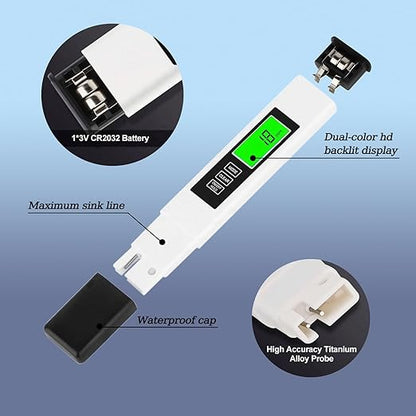 4-in-1 TDS/EC/Temp(°C/°F) Meter | 0-9990ppm Digital Water Tester | Accurate for RO/DI, Aquariums, Drinking Water | Instant Read